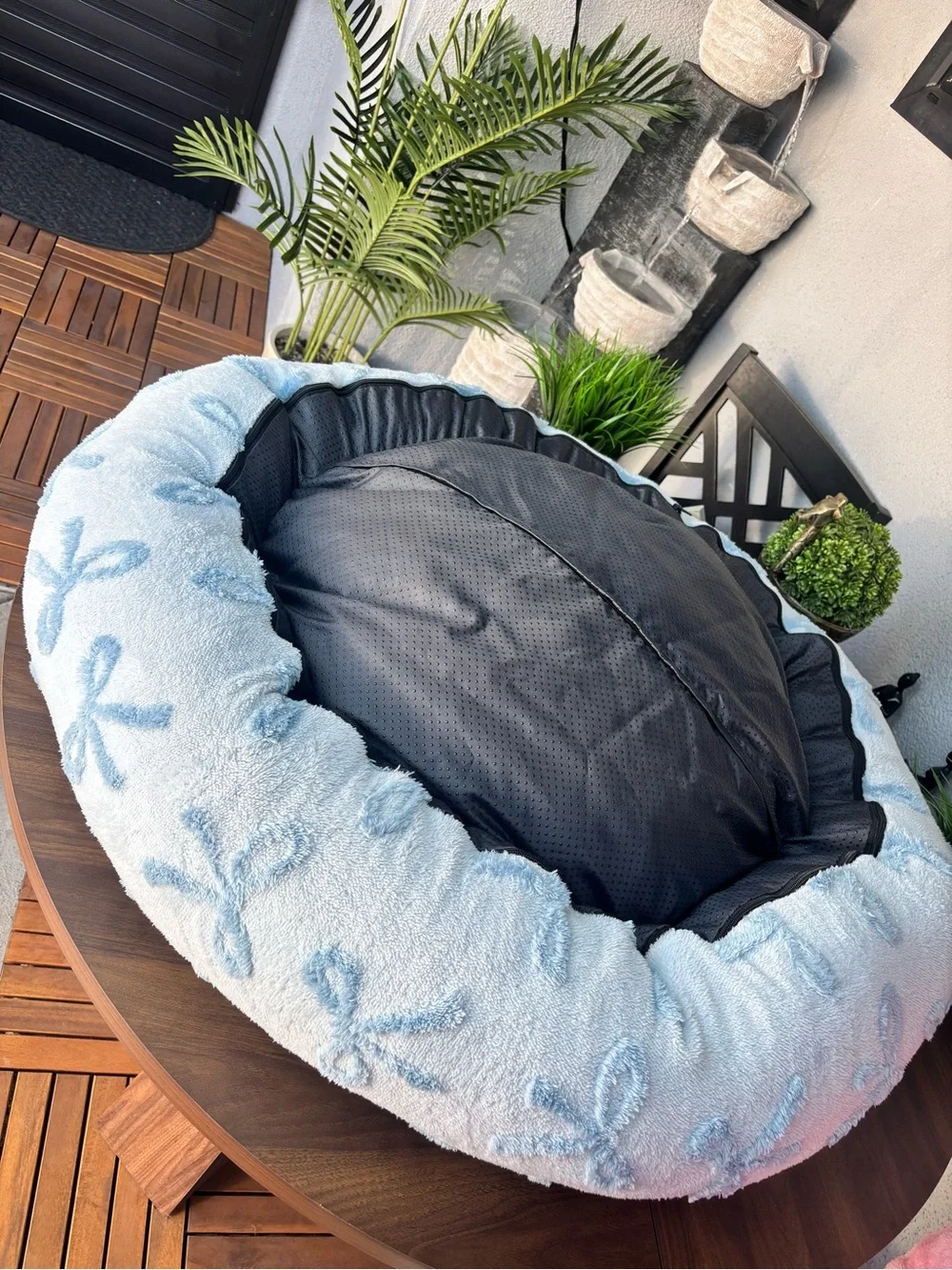 BEDSURE LARGE SIZE BLUE BOWS PET BED 🩵🐾